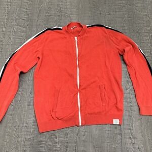 Vintage Bonpoint Child zip up sweater Type B67 Red With blue and white stripe 14